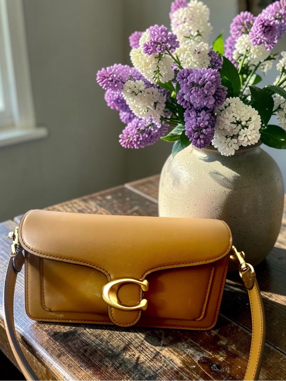 Coach Tabby 20 Crossbody Bag & Wallet Set Honey Brown Leather With Dust Bag - Picture 15 of 17